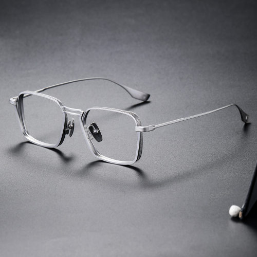 Titanium Reading Glasses LE0305 - Square Silver Frames, Sophisticated & Allergy-Free