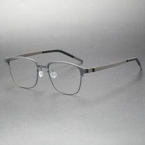 Gunmetal Glasses Frames LE0258 - Sleek Titanium Design, Unisex & Hypoallergenic