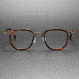 Round Glasses for Men LE0451 - Elegant TortoiseShell & Bronze Detailing