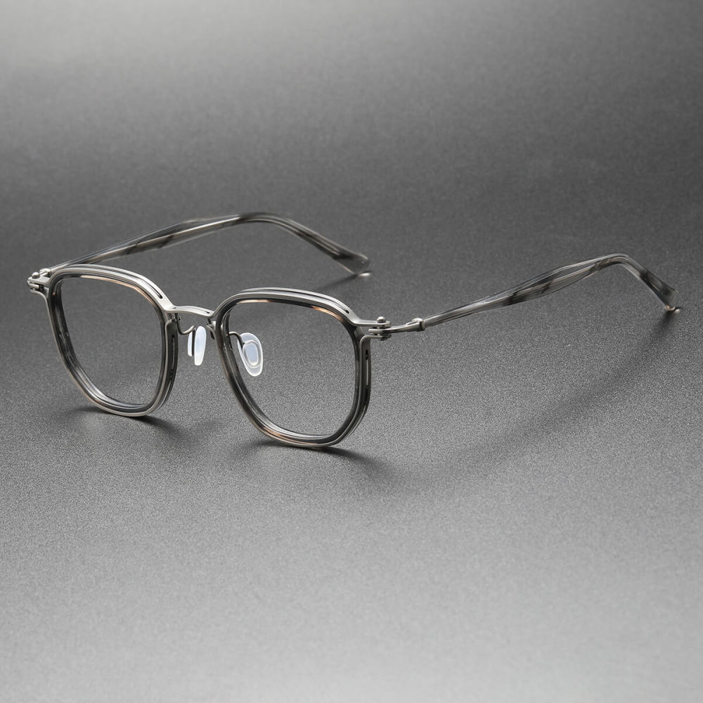 LE0451 Gray TortoiseShell Gunmetal Round Glasses Stylish Durable