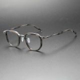 Men's Gray TortoiseShell Glasses LE0451 - Sleek Gunmetal Accents, Modern Design