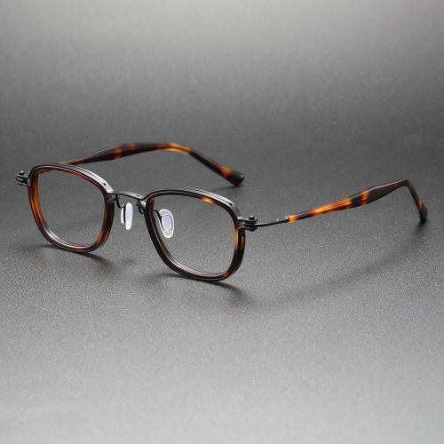 Oval Glasses LE0448: TortoiseShell & Black with Progressive Lenses, Stylish Comfort