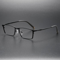 Black Rectangle Glasses LE0160: Sleek Titanium Design for Modern Elegance