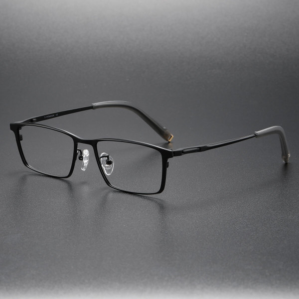 Black Rectangle Glasses LE0160: Sleek Titanium Design for Modern Elegance