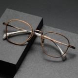 Large Round Glasses LE0150: Elegant Bronze Titanium Frames, Comfort Fit