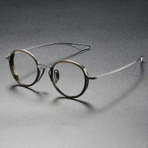 Men's Round Eyeglasses LE0317: Sleek Silver & Bronze Titanium Frames