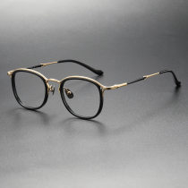 Cool Glasses LE0414: Black & Gold Acetate Frames, Elegant & Hypoallergenic