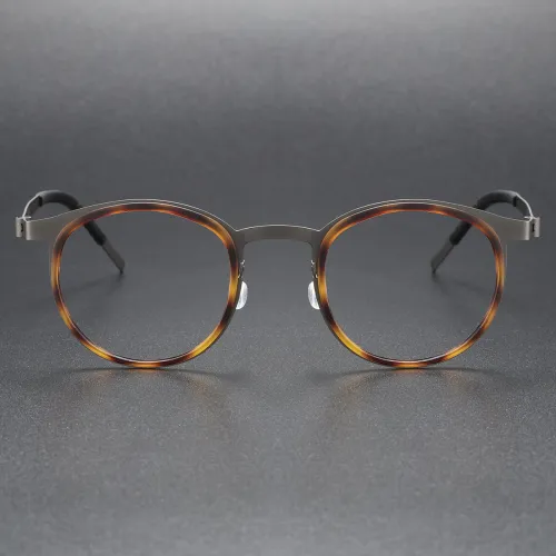 Titanium Glasses Frame LE0243 - TortoiseShell & Gunmetal Elegance