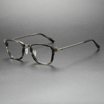 Square Glasses LE0452 - Elegant Gray TortoiseShell Acetate Design