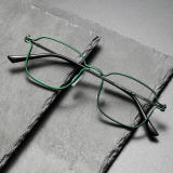 Green Eyeglass Frames LE0465 - Elegant Titanium Square Design