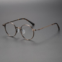Titanium Optical Glasses LE0459 - Elegant Bronze Round Frames