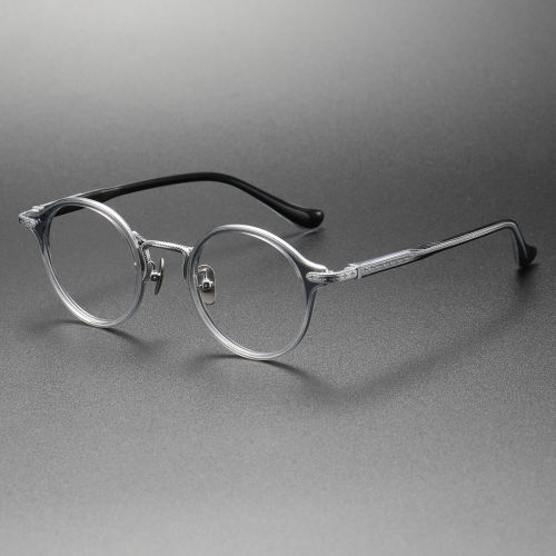 Acetate Glasses Frames LE0280 - Modern Gray & Silver Design