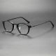 Oval Frame Glasses LE0453 - Sleek Black Acetate and Titanium Design