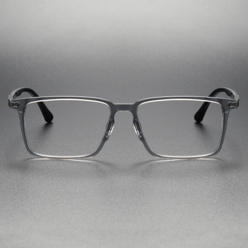 Large Eyeglass Frames LE0218 - Sleek Translucent Gray Acetate
