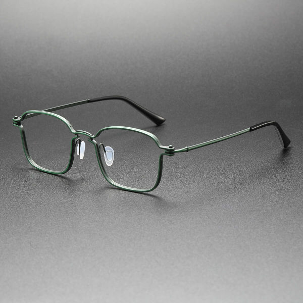 Green Eyeglass Frames LE0465 - Elegant Titanium Square Design