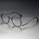 Large Frame Glasses LE0430: Stylish Black Titanium with Unique Design Features