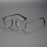 Gunmetal Frame Glasses LE0459 - Sleek Titanium Round Design