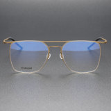 Gold Aviator Glasses LE0089 - Lightweight Titanium, Screwless Design