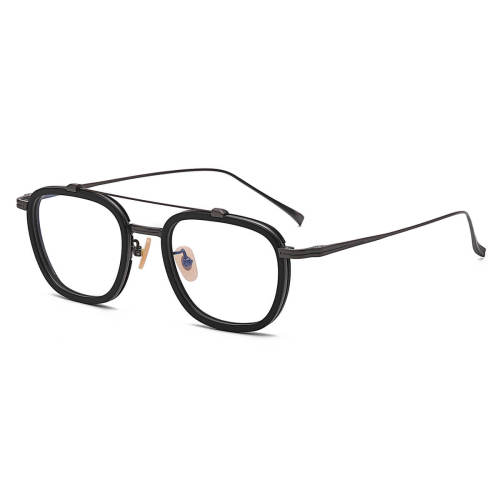 Black Aviator Glasses LE0057 - Lightweight Titanium Frame with IP Coating