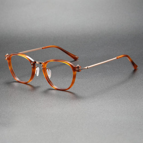 Acetate Glasses LE0453 - Brown TortoiseShell & Gold Oval Frames