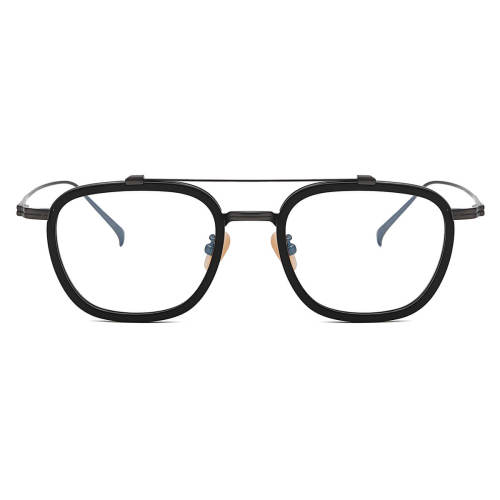 Black Aviator Glasses LE0057 - Lightweight Titanium Frame with IP Coating
