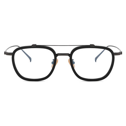 Black Aviator Glasses LE0057 - Lightweight Titanium Frame with IP Coating