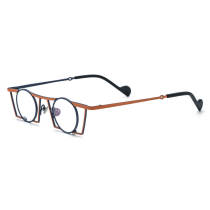 Circle Glasses LE0601 - Dual-Frame Design with Vibrant Orange Accents Circle Glasses LE0601 - Dual-Frame Design with Vibrant Orange Accents