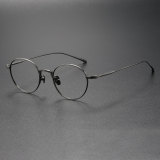 Round Glasses LE0410 - Sleek Gunmetal Titanium Design