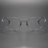 Silver Frame Glasses LE0410 - Modern Titanium Round Design