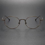 Bronze Glasses LE0410 - Elegant Round Titanium Design