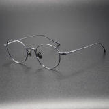 Silver Frame Glasses LE0410 - Modern Titanium Round Design
