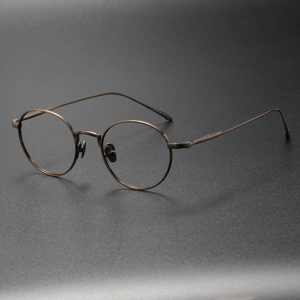 Bronze Glasses LE0410 - Elegant Round Titanium Design