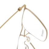 Gold Aviator Glasses LE0089 - Lightweight Titanium, Screwless Design