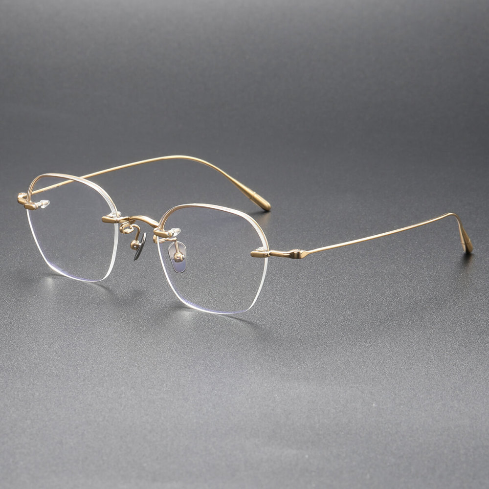 Elegant Gold and Silver Rimless Glasses Gold Customizable Rimless Glasses #393014 | Zenni Optical main image 4