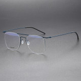 Aviator Prescription Glasses LE0089 - Sleek Blue Titanium Frame