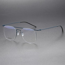 Aviator Prescription Glasses LE0089 - Sleek Blue Titanium Frame