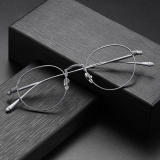 Silver Frame Glasses LE0410 - Modern Titanium Round Design
