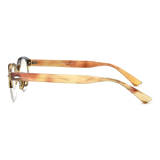 Half Rim Natural Horn Glasses LH3087 - Black Brown