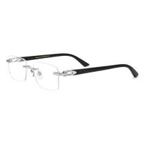 Rimless Natural Horn Glasses LH3085 with Spring Hinges - Black Rimless Natural Horn Glasses LH3085 with Spring Hinges - Black