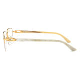 Half Rim Natural Horn Glasses LH3088 with Spring Hinges - White