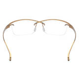 Large Frame Eyeglasses LE3001 - Elegant Gold Half Rim Titanium Design
