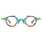 Acetate Glasses Frames LE3002 - Blue Round Glasses for Men and Women