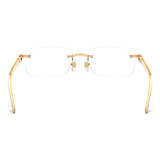 Rimless Natural Horn Glasses LH3085 with Spring Hinges - White
