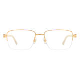 Half Rim Natural Horn Glasses LH3088 with Spring Hinges - White