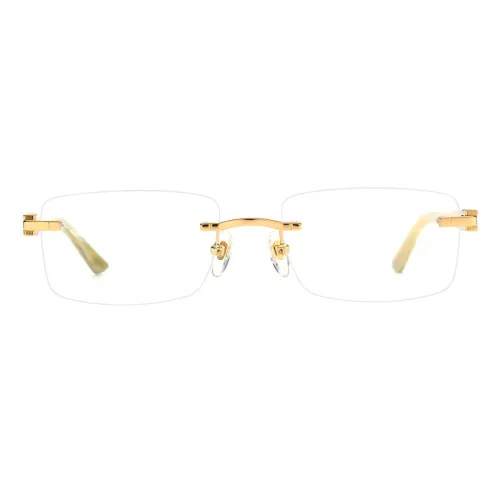 Rimless Natural Horn Glasses LH3085 with Spring Hinges - White