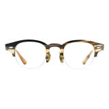 Half Rim Natural Horn Glasses LH3087 - Black Brown