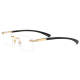 Rimless Natural Horn Glasses LH3080 with Spring Hinges - Black Arms