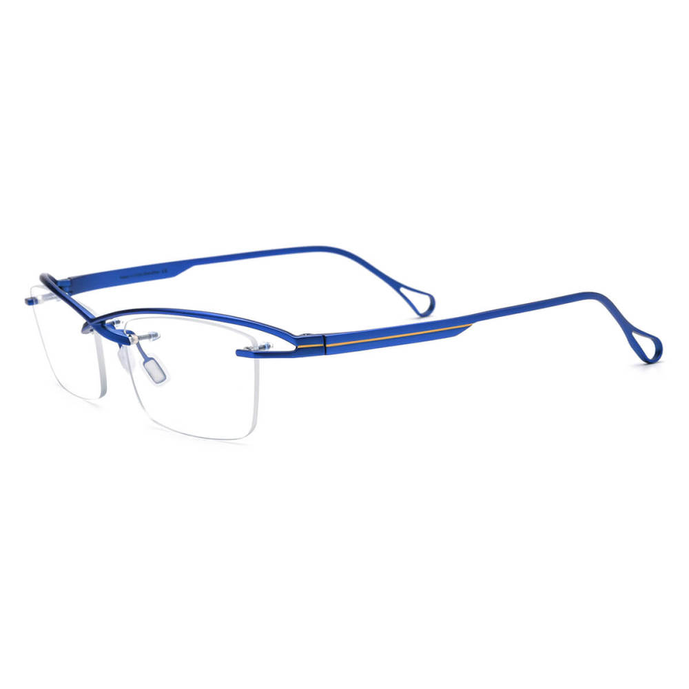 Blue Glasses Frames LE3001 Half Rim Titanium Design