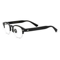 Half Rim Natural Horn Glasses LH3087 - Black