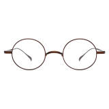 Brown Round Glasses - Lightweight, Hypoallergenic Titanium Eyewear, LE3013